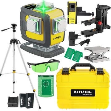 LASER KRZYŻOWY ZIELONY 4X360 NIVEL SYSTEM CL4D-G + STATYW I CZUJNIK