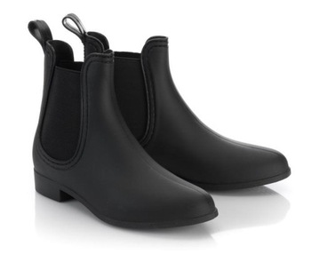 31 МАТОВЫЕ РЕЗИННЫЕ БОТИНКИ БОТИНКИ РЕЗИНОВЫЕ ЧЕРНЫЕ 41