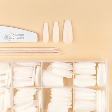 Tipsy żelowe do paznokci białe Easy Gel Tips - Eclair - BALERINA WHITE
