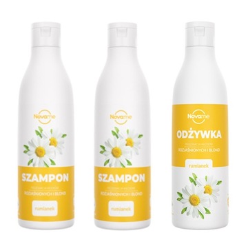 NOVAME ZESTAW DO WŁOSÓW RUMIANEK 2x SZAMPON 300ml + ODŻYWKA 300ml