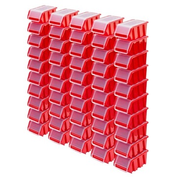 50x Контейнер для мусора с крышкой NPKL6 красный