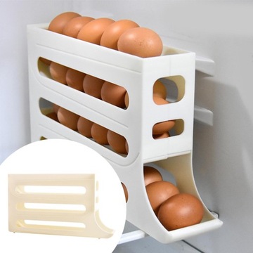 Refrigerator Egg Storage Box Egg Holder 4 Tier Egg Roll Rack Refrigerator
