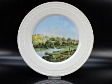 Тарелка тарелка КПМ Берлин, пейзажная живопись, 1800 г.