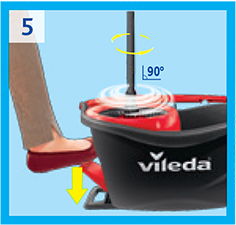 VILEDA SWIVEL MOP Легко отжимать и очищать TURBO