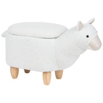 Pufa zwierzak ze schowkiem biała ALPACA