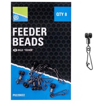 PRESTON Feeder Beads - łącznik z agrafką 8 sztuk