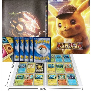 DUŻY ALBUM NA 432 KARTY POKEMON KLASER+5 ORYGINALNYCH KART POKEMON+5 ENERGI