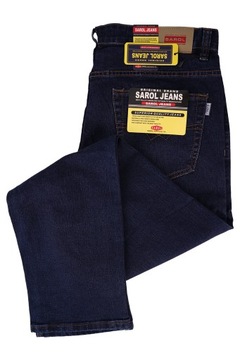 SPODNIE MĘSKIE DŻINSOWE SAROL JEANS GRANAT PROSTE DUŻE W45 L32 PAS 116-120