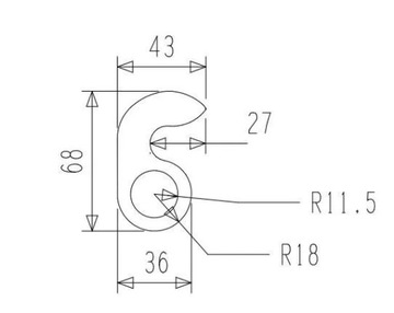 Zawias dolnego otwierania burt Blacha 10mm Dł 83mm
