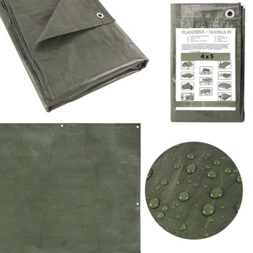 PLANDEKA ZIELONA 4x5m 60g.