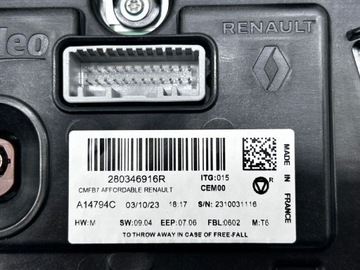 DISPLEJ OBRAZOVKA PANEL RENAULT CLIO V 2022 280346916R