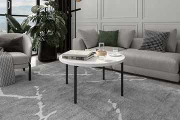 Ława LOFT Biały Połysk okrągła metalowe nogi SI-C