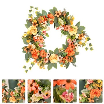 Настенный венок, имитирующий девушку и пионы