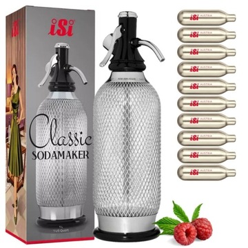 Syfon Do Wody Sodowej Gazowanej Saturator Isi Classic 1l Naboje Co2 10 Szt