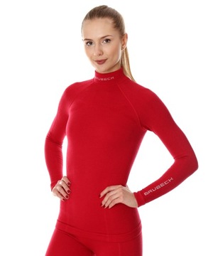 Brubeck damska bluza Extreme Wool - malinowa XL