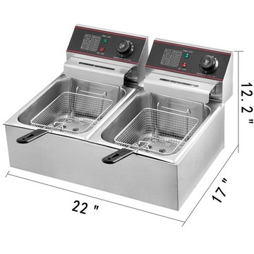Фритюрница электрическая VEVOR 5000Вт 2*6л Нержавеющая сталь