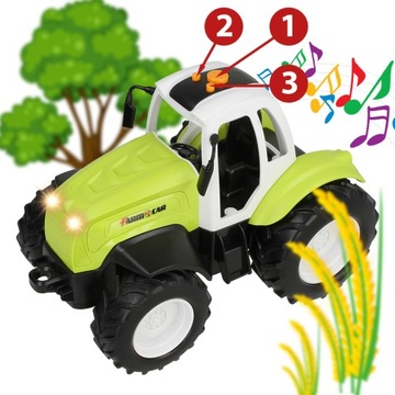 ОГРОМНЫЙ ТРАКТОР XXL С ПРИЦЕПОМ-САМОСВАЛОМ, БЕНТРОМ, ТЮКОМ, СОЛОМОЙ, СВЕТАМИ, ЗВУКОМ