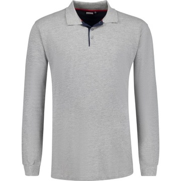 Duża koszulka męska polo z długim rękawem ADAMO 4XL