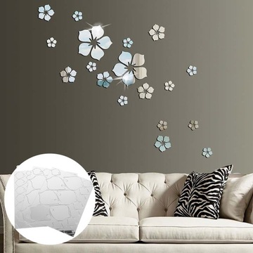 АКРИЛОВЫЕ НАКЛЕЙКИ С ЗЕРКАЛОМ, ПРИКРЕПЛЕННЫМ НА СТЕНЫ