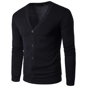 2023 Men's V-Neck Sweatercoat Male Sweater Slim Fi