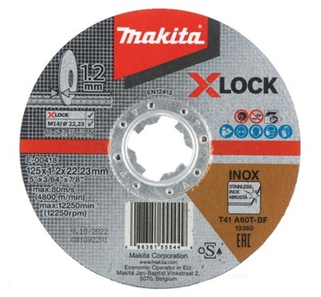 MAKITA TARCZA TNĄCA 125mm X-LOCK DGA519 E-00418