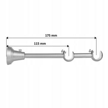 KARNISZ METALOWY FI 19 PODWÓJNY 240 CM + ŻABKI