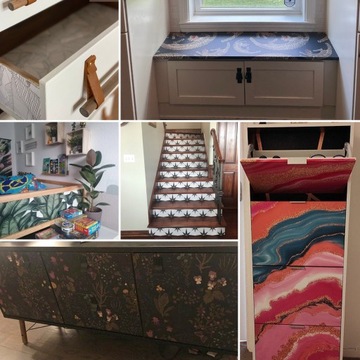 Шпон ПВХ Старая стена с цветочным рисунком 100х50 см