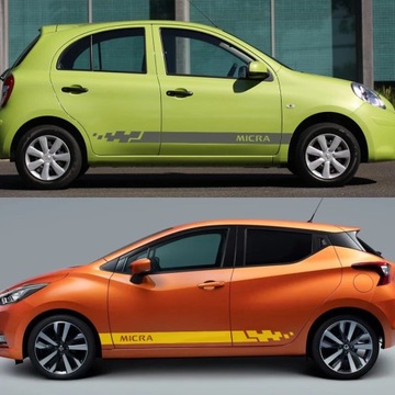 2 шт. для Nissan Micra k11 k12 k13 k14 наклейки на юбку двери автомобиля виниловая пленка Sp