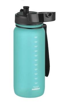 БУТЫЛКА ДЛЯ ВОДЫ 650 МЛ СПОРТИВНАЯ БУТЫЛКА С МЕРКОЙ ДЛЯ ФИТНЕС-ЗАЛОВ БИРЮЗОВЫЙ