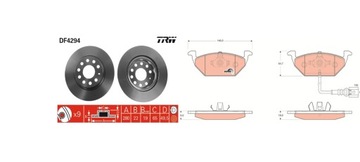 ZESTAW TARCZE KLOCKI PRZÓD TRW VW GOLF ROK 2003 - 2014