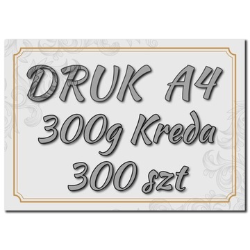 DRUK A4 300 szt DYPLOM CERTYFIKAT Kreda 300g