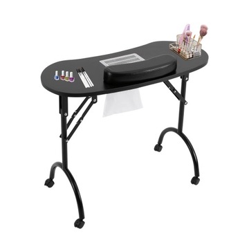 СКЛАДНОЙ МОБИЛЬНЫЙ СТОЛИК КОСМЕТИЧЕСКИЙ МАНИКЮРНЫЙ С ВЕНТИЛЯТОРОМ, черный