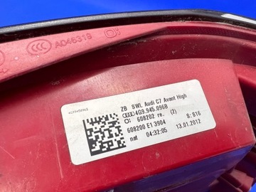 AUDI A6 C7 KOMBI SVĚTLO LED PRAVÝ ZADNÍ 4G9945096B JE KOUŘOVÝ