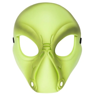 Маска пришельца на Хэллоуин зеленая 25х20см инопланетянин