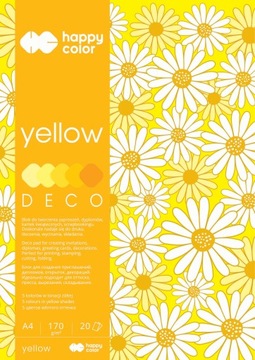 Blok Happy Color A4 20x170g DECO yellow