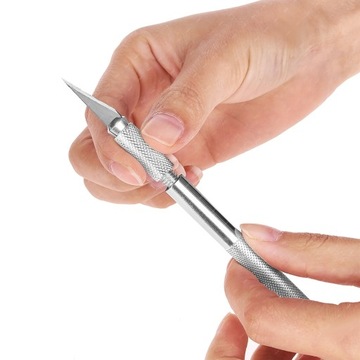 НАБОР СКАЛЬП 11 ТОЧНЫЙ ОСТРЫЙ СЕРЕБРЯНЫЙ МОДЕЛИРУЮЩИЙ НОЖ HT + 5 ЛЕЗВИЙ 11