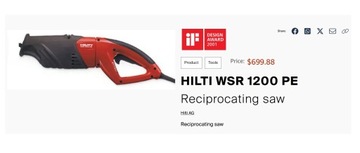 РЕЦИМЕРНАЯ ПИЛА HILTI WSR 1200-PE Lisica 1150W США