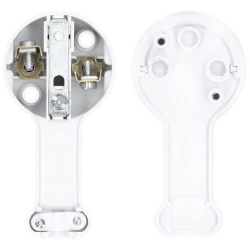 Вилка плоская угловая с заземлением Uni-Schuko 16А белая