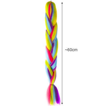 Синтетические волосы радужные косички Soulima 23571