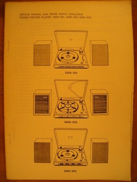 Instrukcja serwisowa gramofonów GWS 301- GWS 303