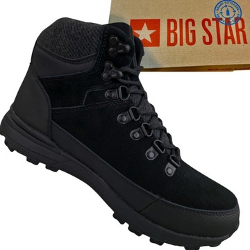 Buty męskie Big Star OO174505 zimowe sportowe trapery czarne za kostkę