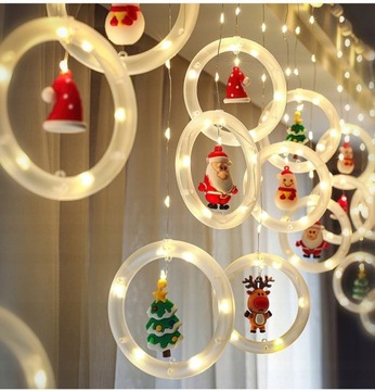 СУПЕР СВЕТОДИОДНЫЕ ПРОВОДНЫЕ ЛАМПЫ СВЕТОДИОДНЫЕ ЗАНАВЕСЫ USB SANTA