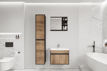 КОМПЛЕКТ МЕБЕЛИ ДЛЯ ВАННОЙ КОМНАТЫ С ЗЕРКАЛОМ И РАКОВИНОЙ