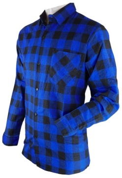 Рубашка FLANEL WORKING SHIRT 100% BOTH MENS OSH COLOUR BLUE check, размер XL