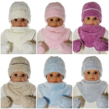 ДЕТСКИЙ КОМПЛЕКТ С ШАРФОМ TEDDY BEAR + ПЕРЧАТКИ PAW ШАРФ ДЛЯ ГОЛЬФА 0-12MC