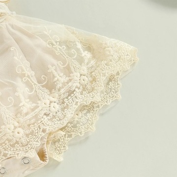 ДЕТСКОЕ БОДИ ДЛЯ КРЕСТЕНИЯ КРУЖЕВНОЕ РАМПЕРС ПЛАТЬЕ ЛЕНТА 68