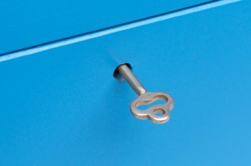 ДЕРЕВЯННАЯ копилка ДЕТСКИЙ подарок XXL синяя с ключиком