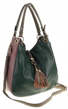 The Grace bags Włoska Elegancka Torebka Damska worek listonoszka 603 Green