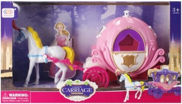 РОЗОВАЯ КАЛЕТА С ЛОШАДЬЮ В ЗАГОРОДЕ ДЛЯ КУКОЛ