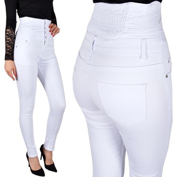 Spodnie Jeansy Wysoki Stan Jeansowe Push-Up Skinny